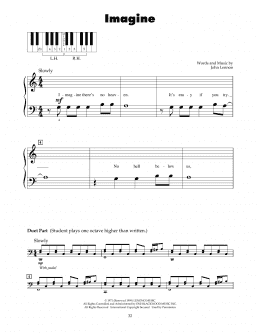 page one of Imagine (5-Finger Piano)