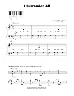 page one of I Surrender All (5-Finger Piano)