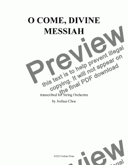 page one of O Come, Divine Messiah