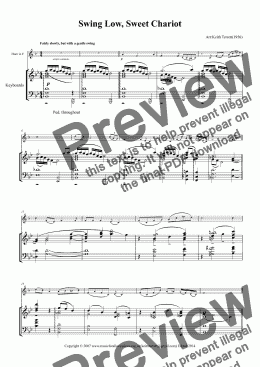 page one of Swing Low, Sweet Chariot for French Horn & Keyboard