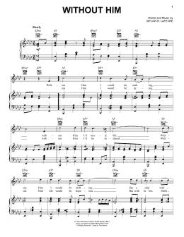 page one of Without Him (Piano, Vocal & Guitar Chords (Right-Hand Melody))