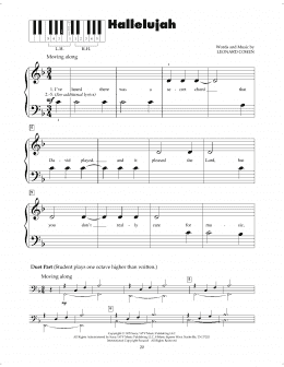 page one of Hallelujah (5-Finger Piano)