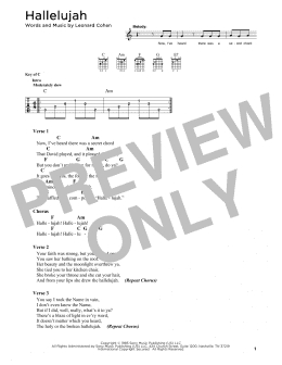 page one of Hallelujah (Guitar Chords/Lyrics)