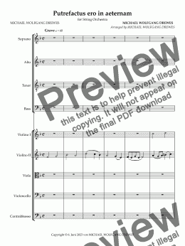 page one of Putrefactus ero in aeternam_Str. O. - Score and parts