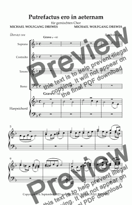 page one of Putrefactus ero in aeternam - Score and parts