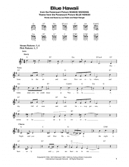 page one of Blue Hawaii (Easy Guitar)