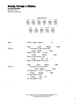 page one of Waving Through A Window (from Dear Evan Hansen) (Guitar Chords/Lyrics)