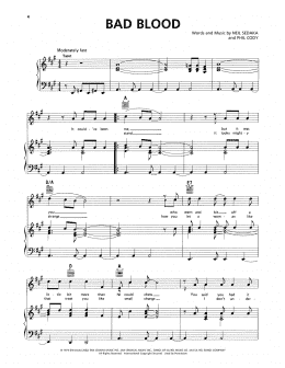 page one of Bad Blood (Piano, Vocal & Guitar Chords (Right-Hand Melody))