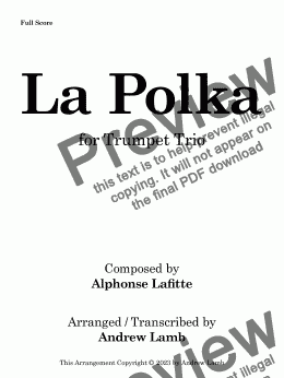 page one of La Polka (for Trumpet Trio)