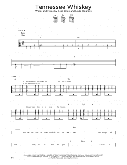 page one of Tennessee Whiskey (Guitar Cheat Sheet)