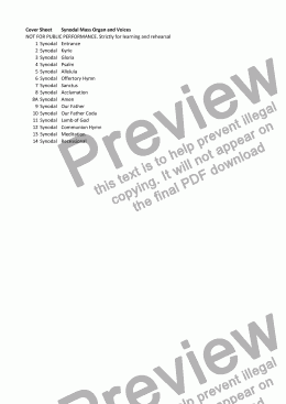 page one of Complete Synodal Mass Organ and Voices