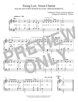 page one of Swing Low, Sweet Chariot (Piano Solo)