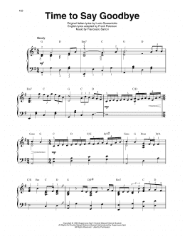 page one of Time To Say Goodbye (Harp)