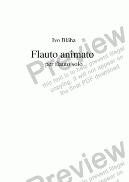 page one of FLAUTO ANIMATO per flauto solo