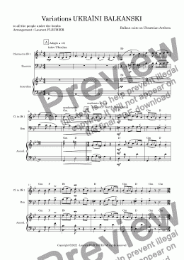 page one of Variations UKRAÏNI BALKANSKI - Mixed Trio