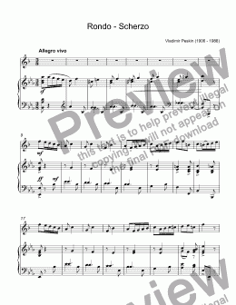 page one of Peskin - Rondo - Scherzo for trumpet Bb & piano