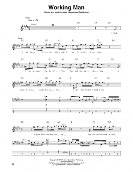 page one of Working Man (Bass Guitar Tab)