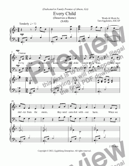 page one of Every Child, SAB, 6-15-23 - Full Score