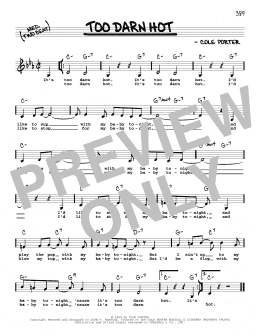 page one of Too Darn Hot (Low Voice) (Real Book – Melody, Lyrics & Chords)