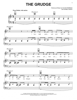 page one of the grudge (Piano, Vocal & Guitar Chords (Right-Hand Melody))