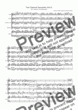 page one of 2 Classical Favourites for Wind Quartet (volume one)