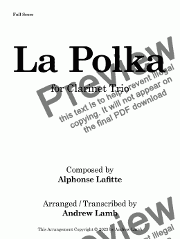 page one of La Polka (for Clarinet Trio)