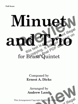 page one of Minuet and Trio (arr. for Brass Quintet)