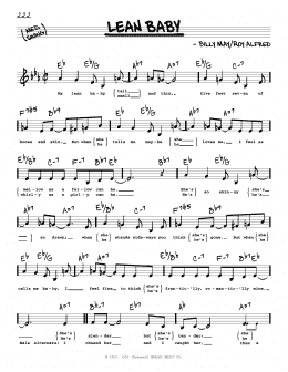 page one of Lean Baby (Low Voice) (Real Book – Melody, Lyrics & Chords)
