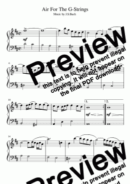 page one of "Aria on the G String" Gdur, piano solo