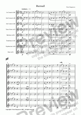 page one of Burnsall - a Hymn for Brass Octet