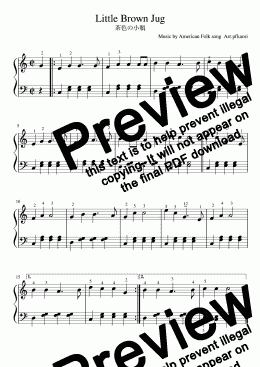 page one of "Little Brown Jug" Cdur, pianosolo