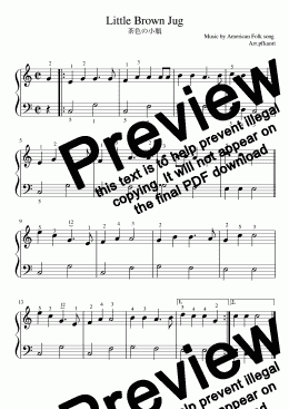 page one of "Little Brown Jug" Cdur, pianosolo