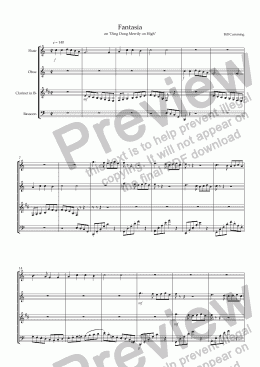 page one of Fantasia on "Ding Dong Merrily on High" for woodwind quartet