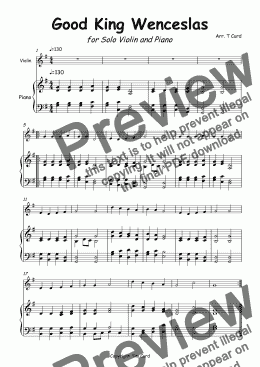 page one of Ding Dong Merrily on High for Violin and Piano