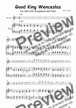 page one of Ding Dong Merrily on High for Alto Saxophone and Piano