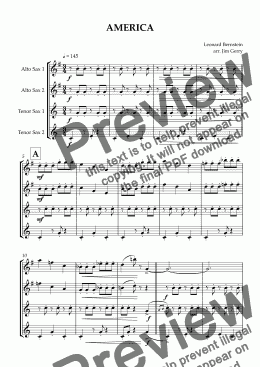 page one of America (form "West Side Story")