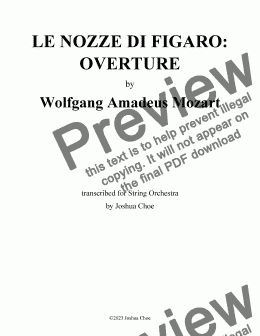 page one of Le nozze di Figaro: Overture