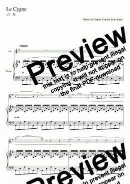 page one of "Le Cygne" Flute & Piano