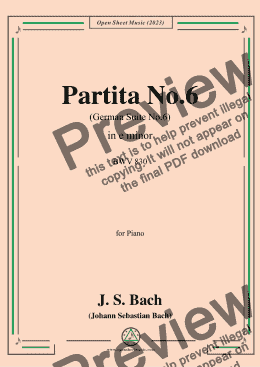 page one of J. S. Bach-Partita No.6