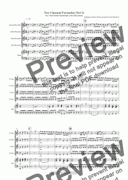 page one of 2 Classical Favourites for Recorder Quartet (volume five)