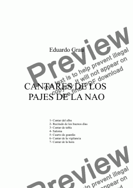 page one of CANTARES DE LOS  PAJES DE LA NAO