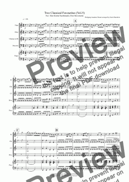 page one of 2 Classical Favourites for Wind Quartet (volume five)