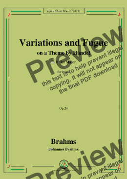 page one of Brahms-Variations and Fugue on a Theme by Handel