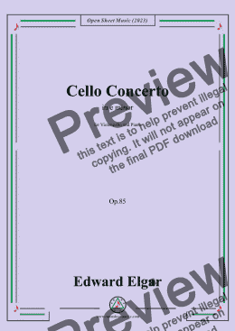 page one of Elgar-Cello Concerto,in e minor,Op.85