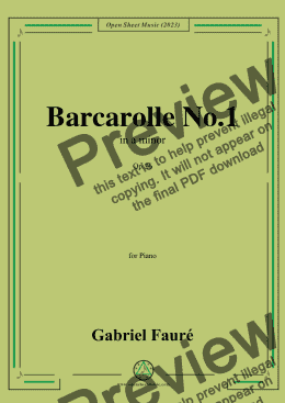 page one of G. Fauré-Barcarolle No.1,Op.26