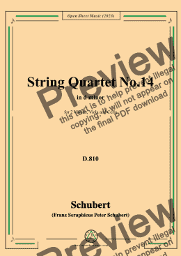 page one of Schubert-String Quartet No.14