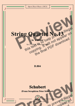 page one of Schubert-String Quartet No.13