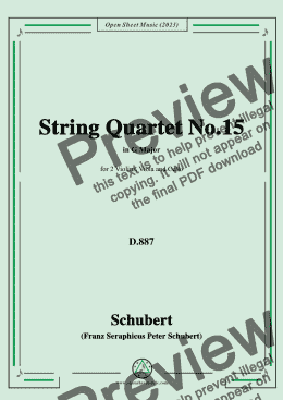 page one of Schubert-String Quartet No.15