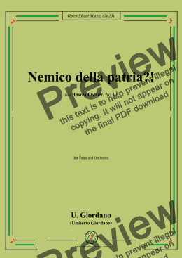 page one of U. Giordano-Nemico della patria?!,Act III