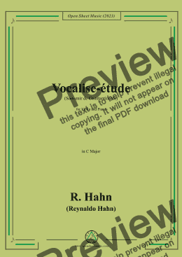 page one of R. Hahn-Vocalise-étude(Souvenir de Constantinople)